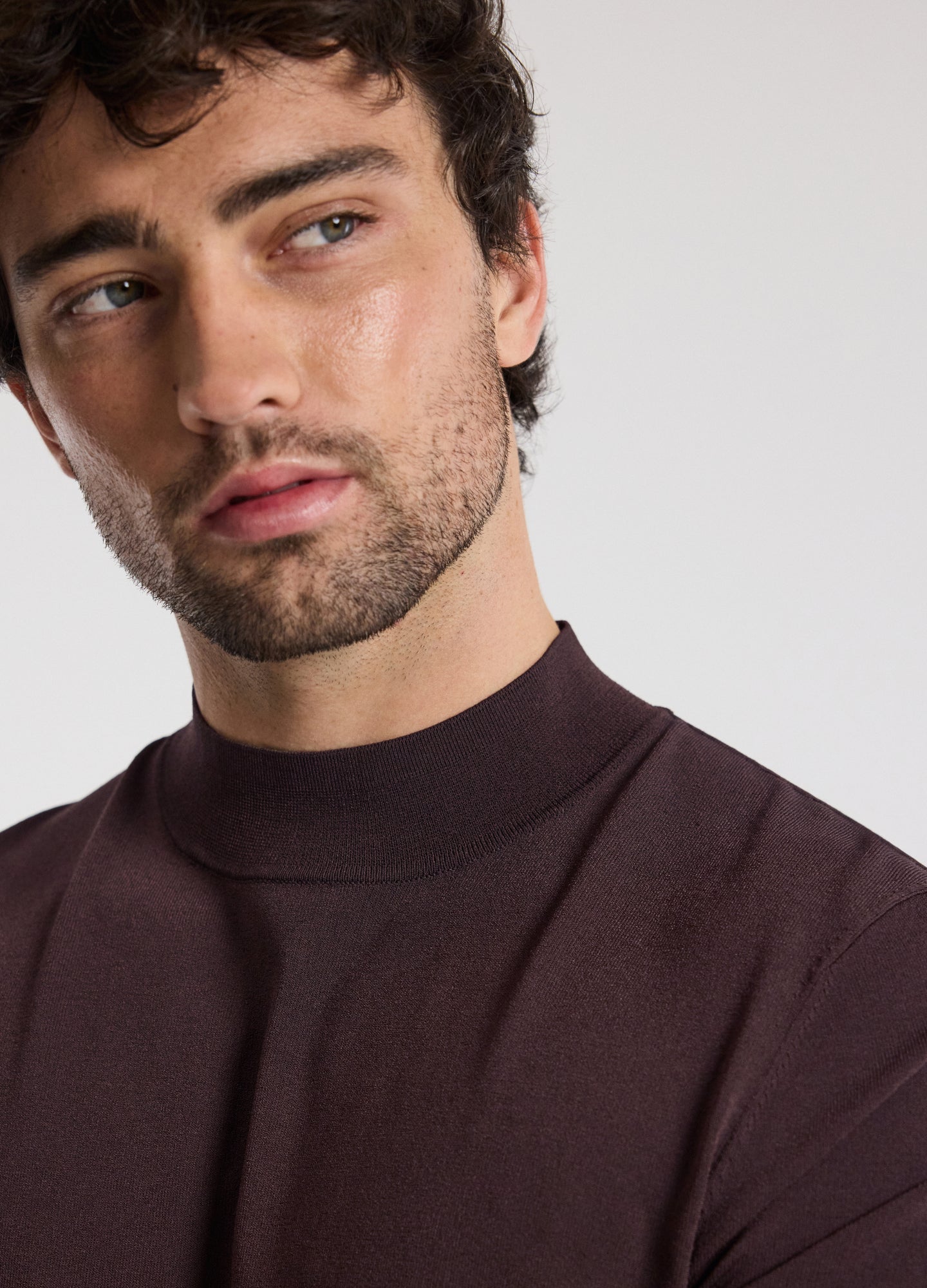 Slim Tech Knit T-shirt Bourbon