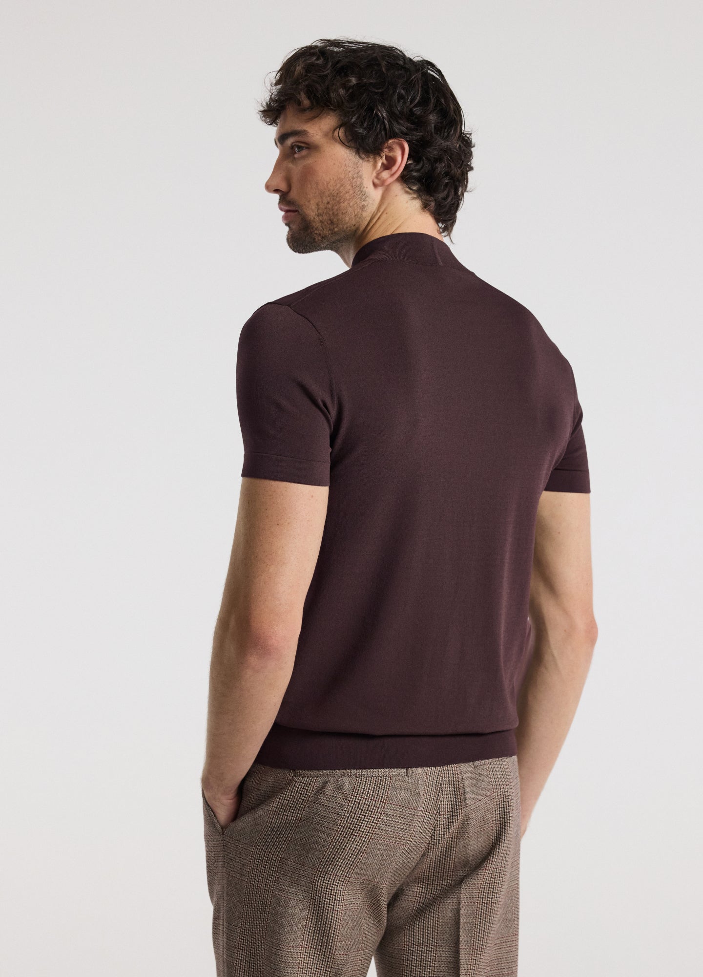 Slim Tech Knit T-shirt Bourbon