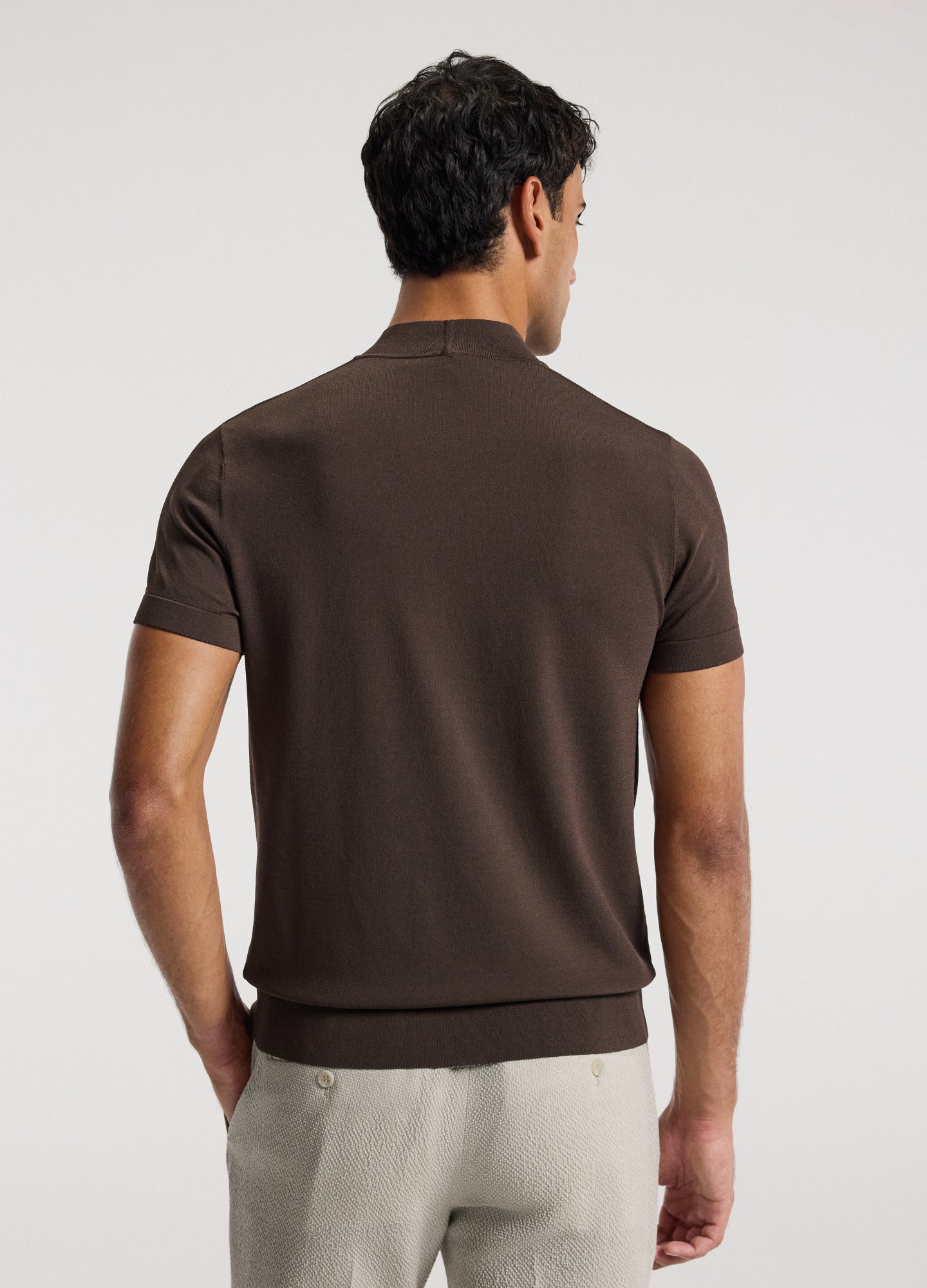 Slim Tech Knit T-shirt Mocha