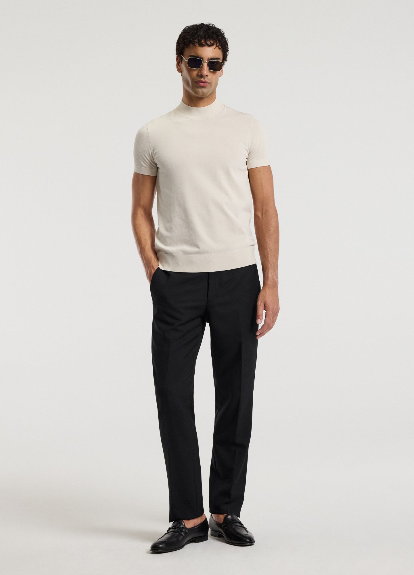 Slim Tech Knit T-shirt Parchment