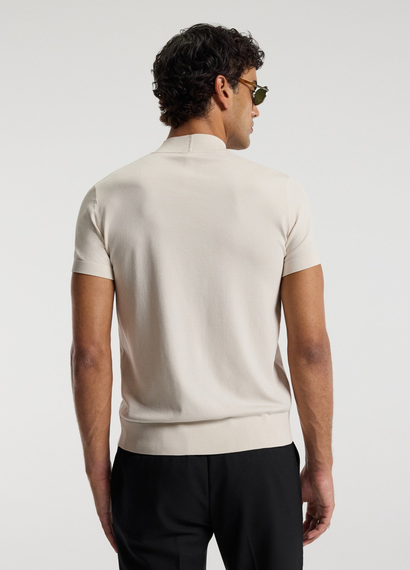 Slim Tech Knit T-shirt Parchment