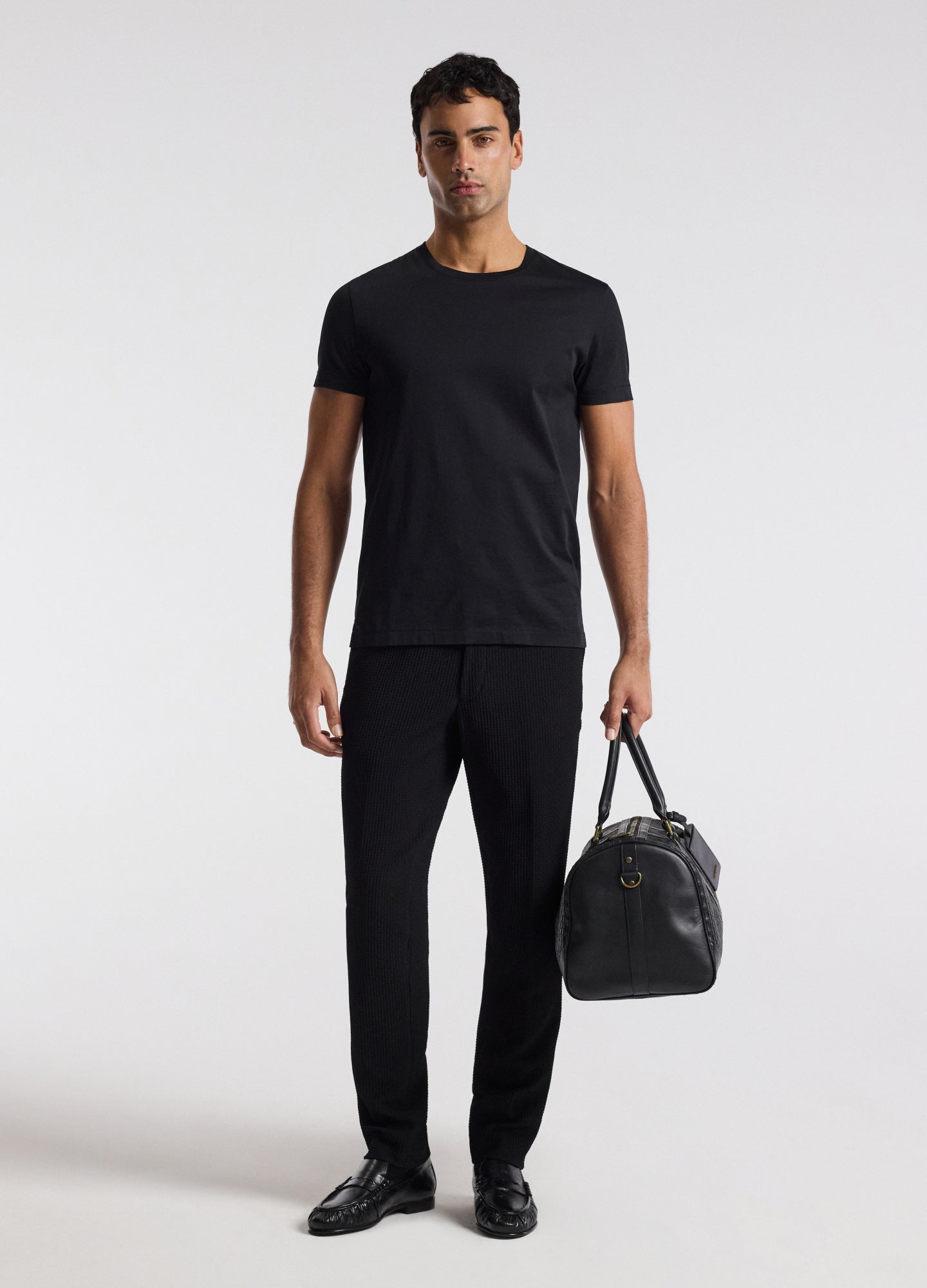 Mercerised Crew Neck T-Shirt Black