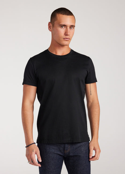 Mercerised Crew Neck T-Shirt Black