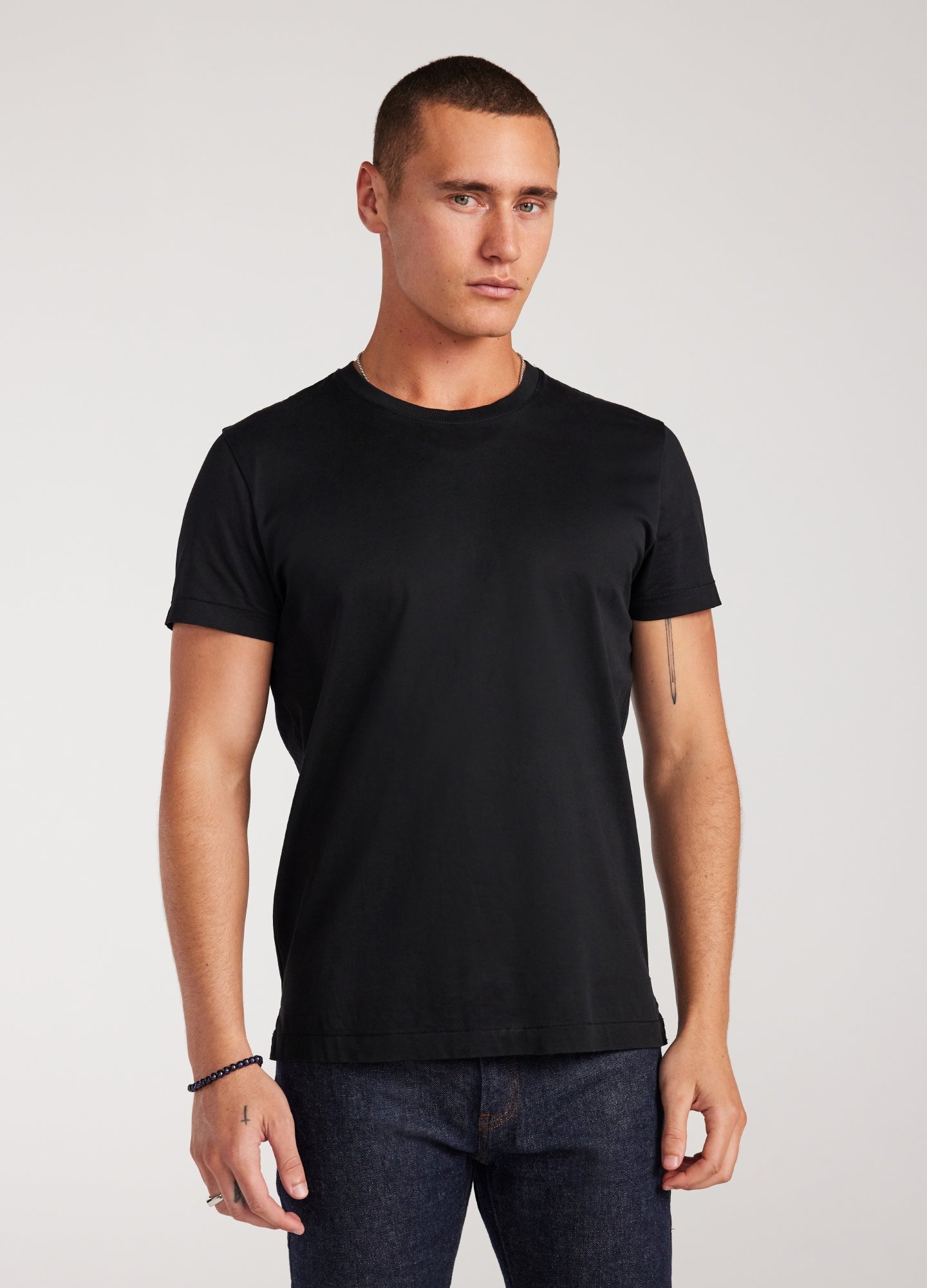 Mercerised Crew Neck T-Shirt Black