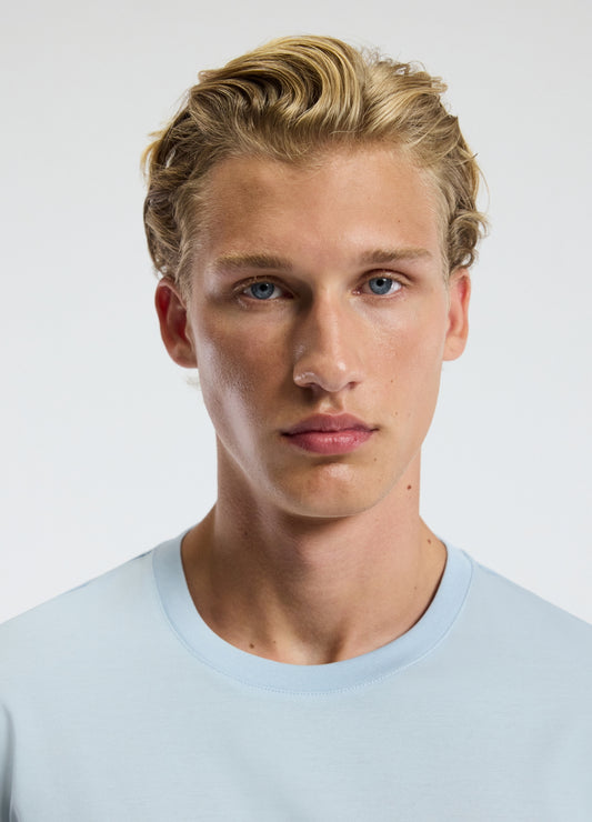 Mercerised Crew T-shirt Pale Blue