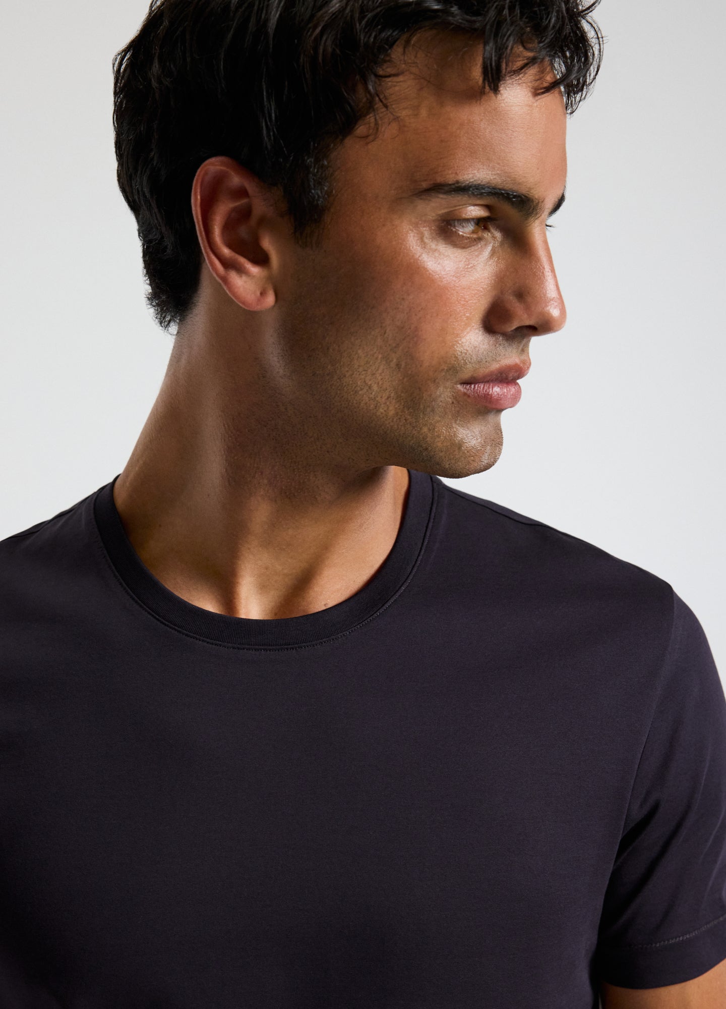 Mercerised Crew T-shirt Currant