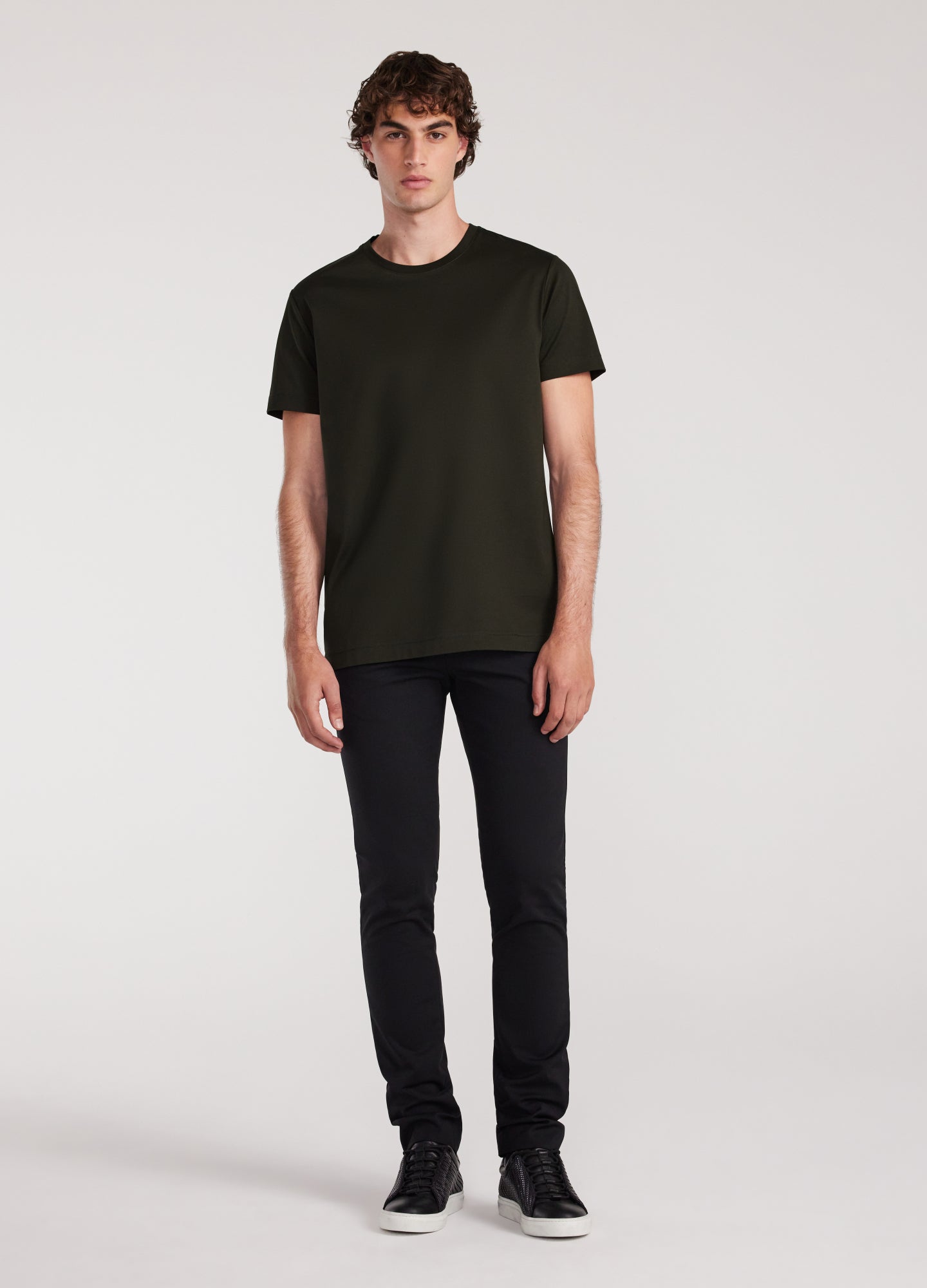 Mercerised Crew T-shirt Army Green