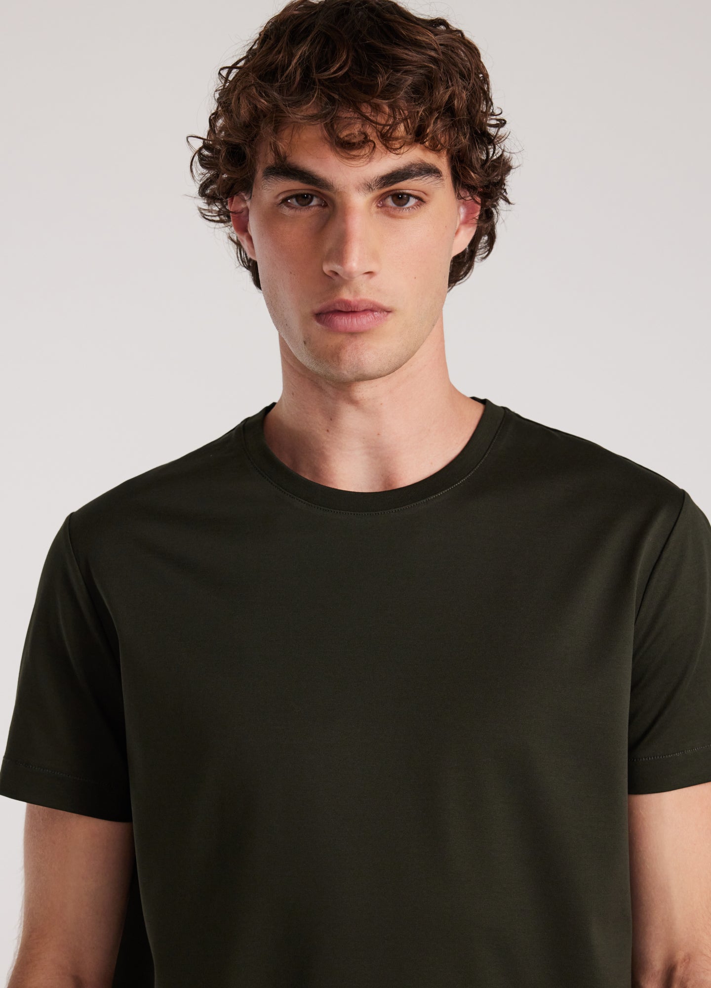 Mercerised Crew T-shirt Army Green