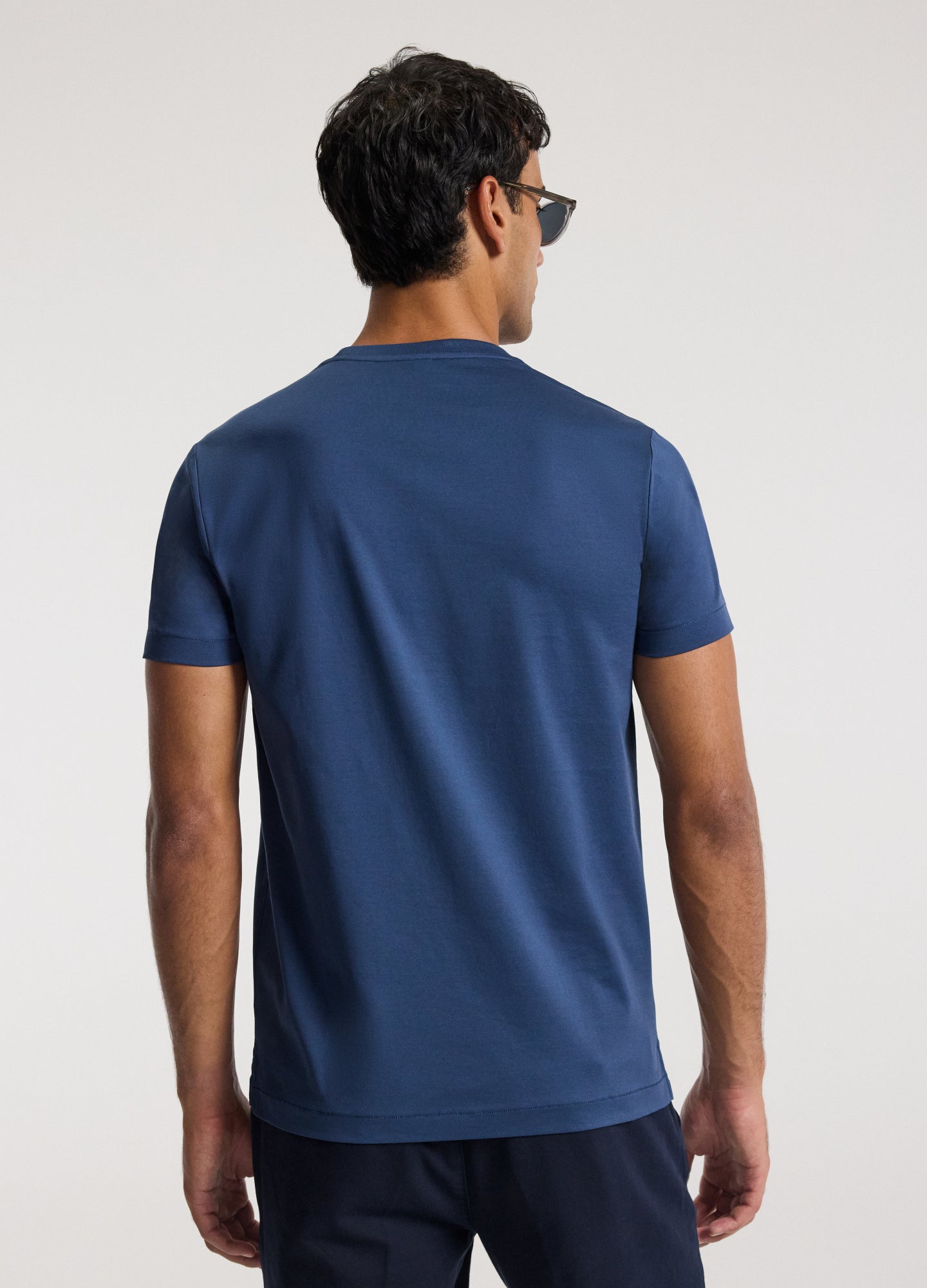 Mercerised Crew Neck T-shirt Marine