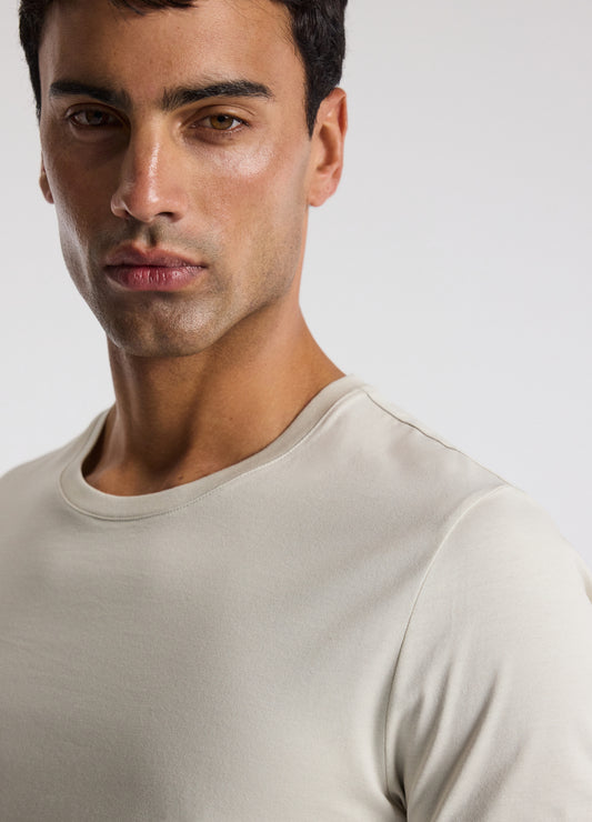 Mercerised Crew Neck T-shirt Salt