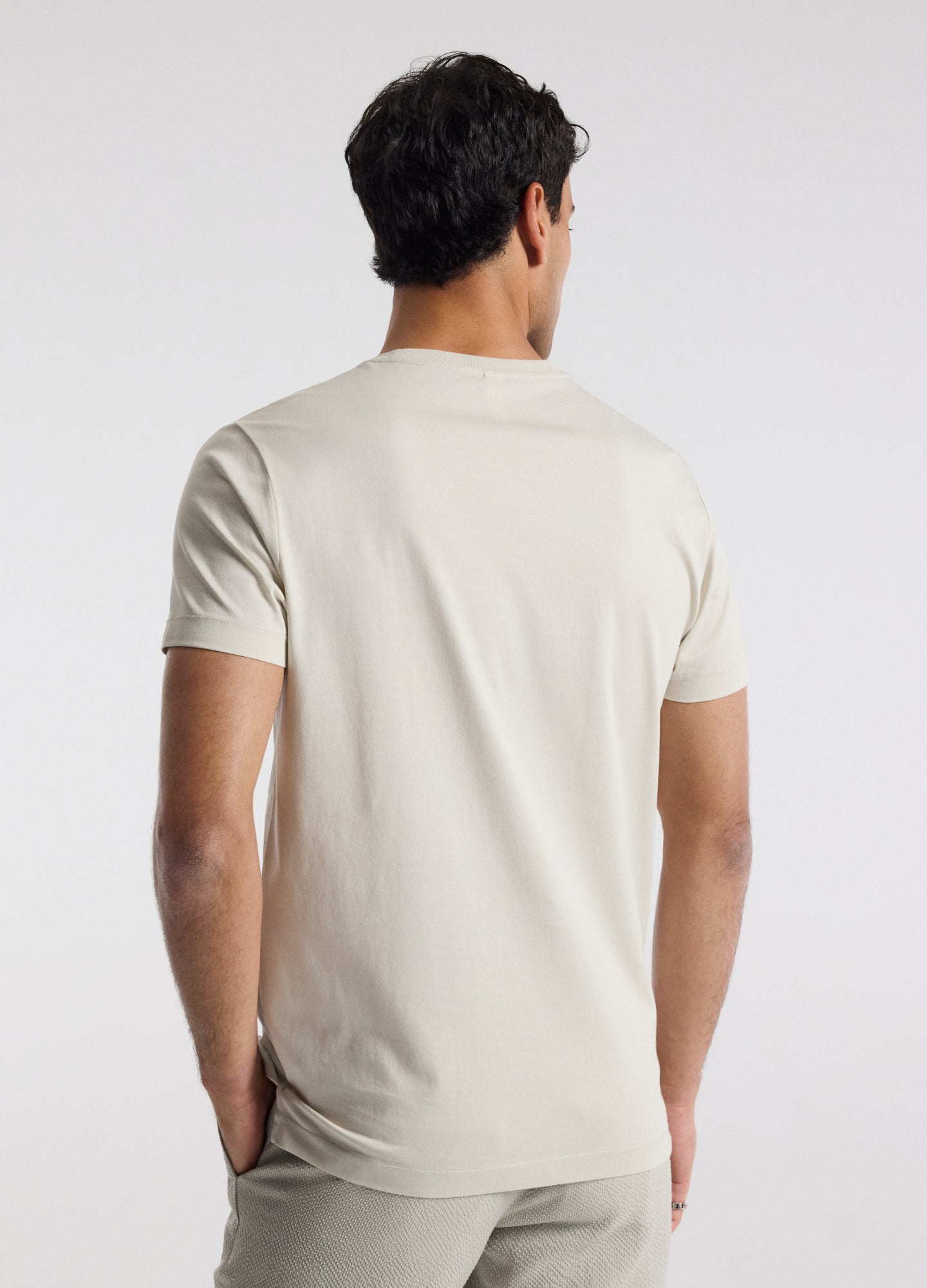 Mercerised Crew Neck T-shirt Salt