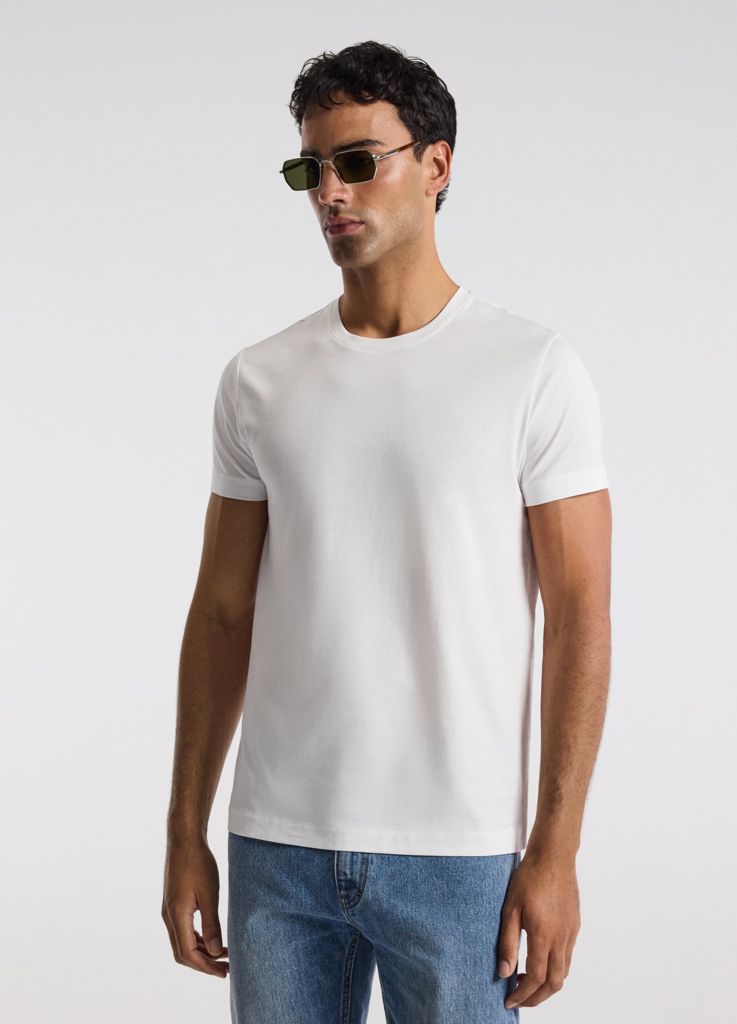Mercerised Crew Neck T-Shirt White