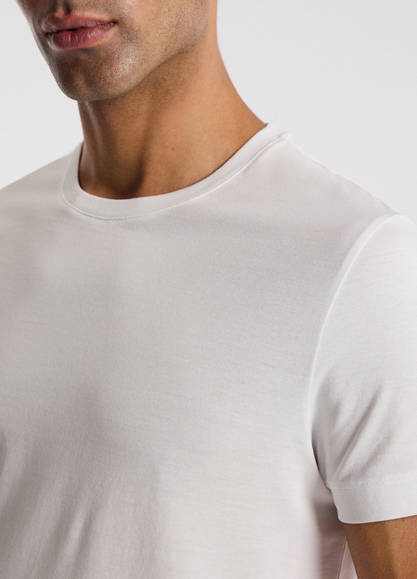 Mercerised Crew Neck T-Shirt White
