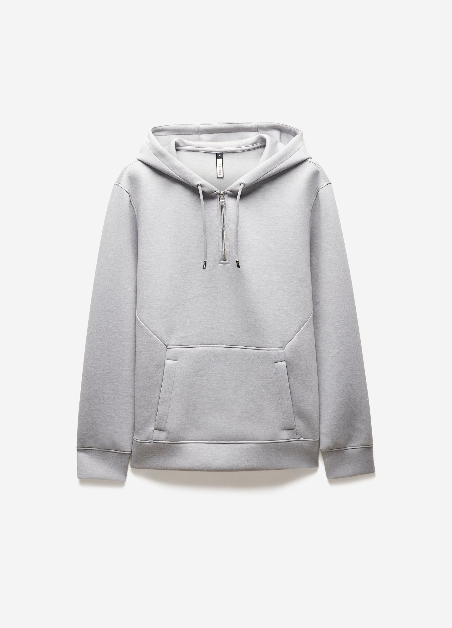 Half Zip Panelled Hoodie Grey Marle