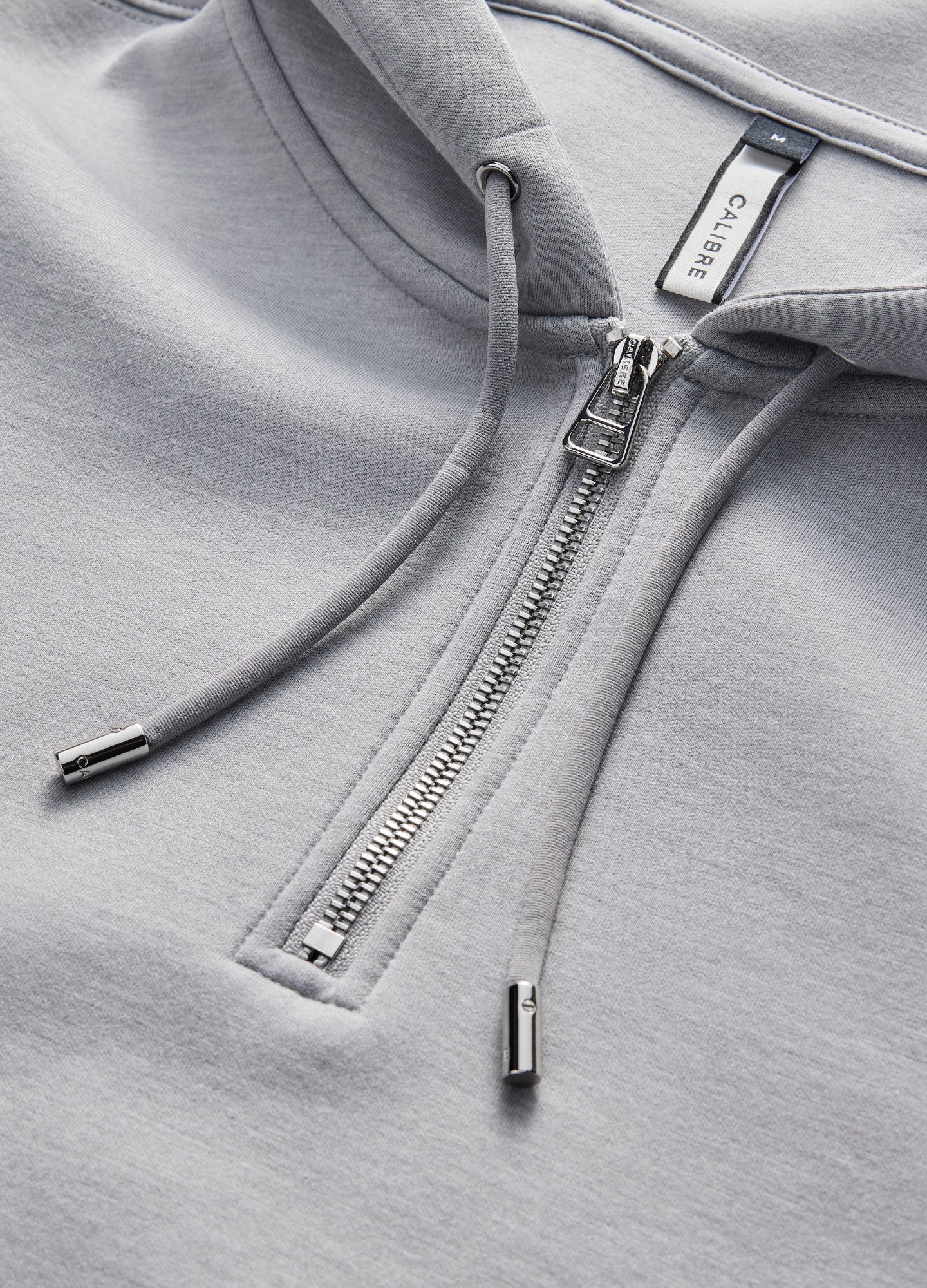 Half Zip Panelled Hoodie Grey Marle