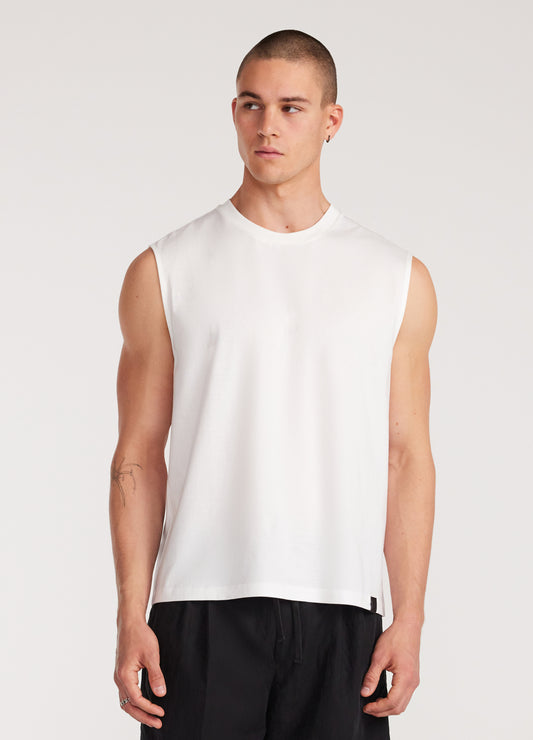 Crew Neck Tank White