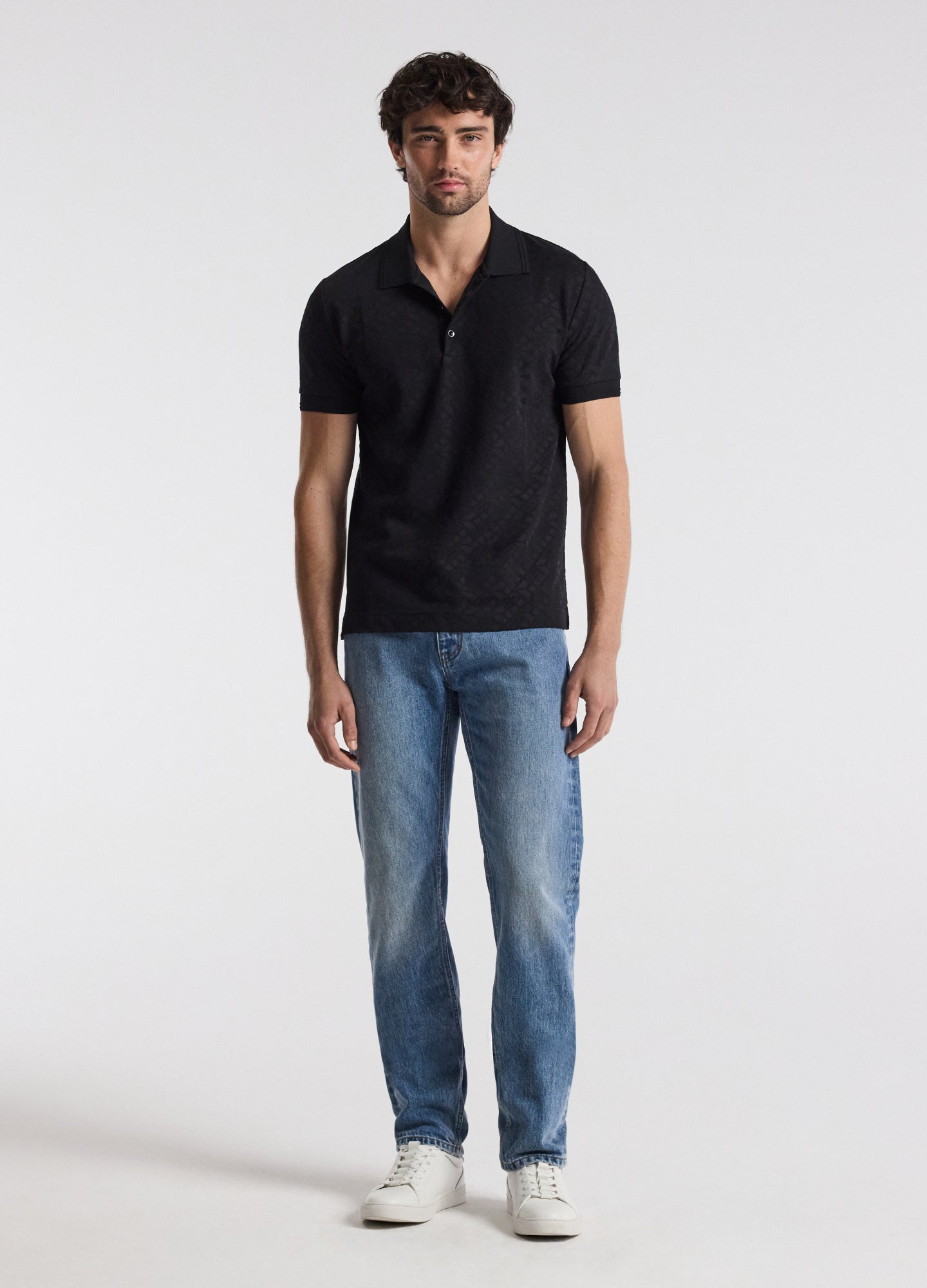 Solid Monogram Polo Black