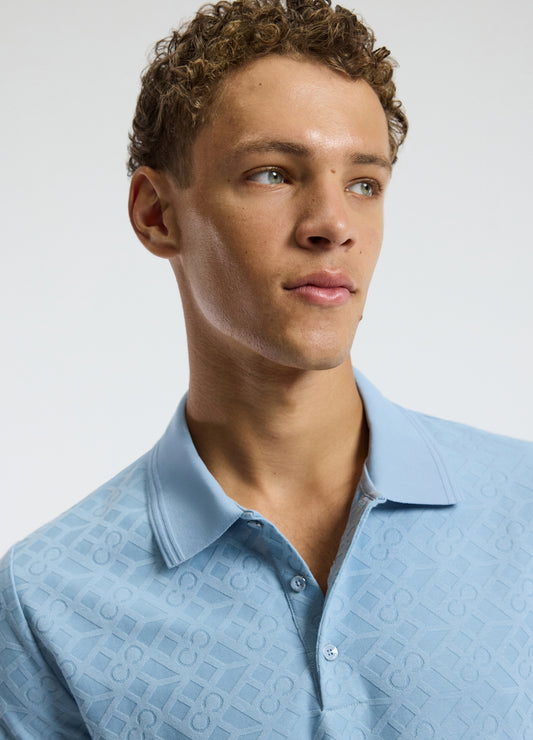 Solid Monogram Polo Pale Blue