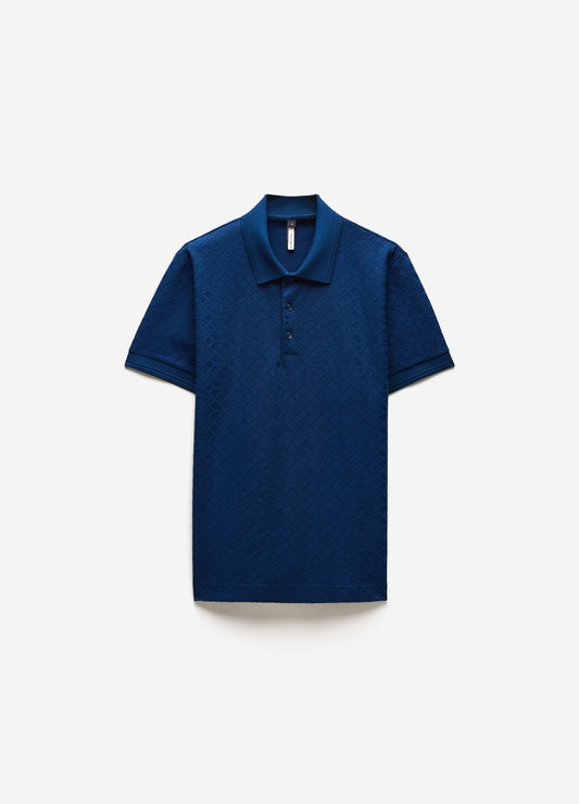 Solid Monogram Polo Blue