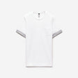 Stripe Jacquard Cuff T-shirt White