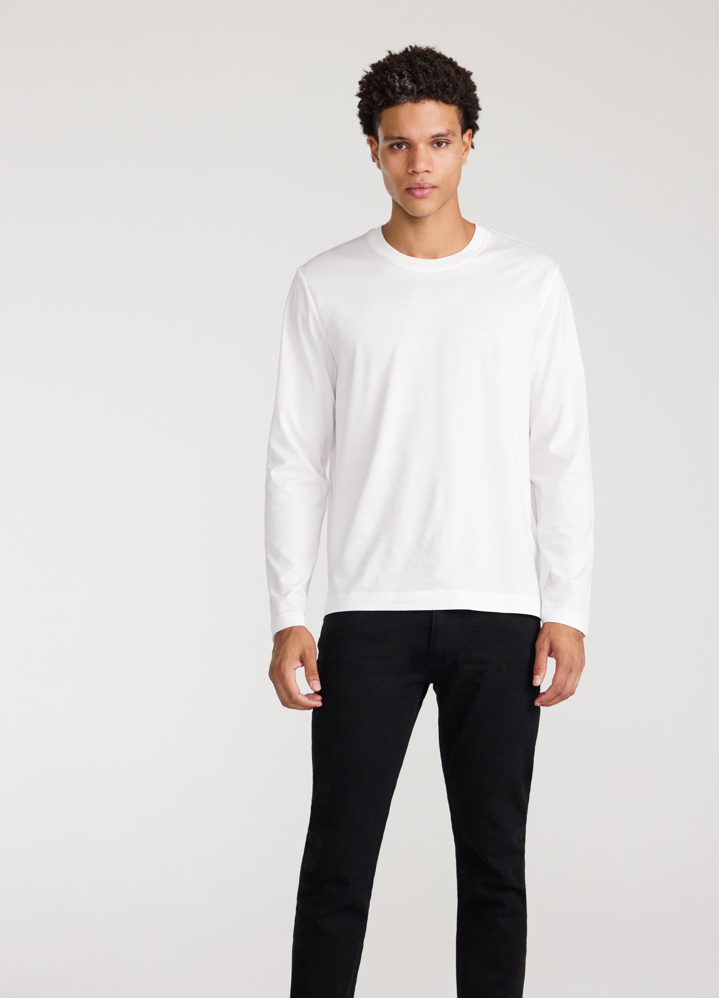 Long Sleeve Jersey Crew White