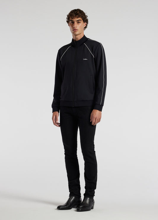 Contrast Jersey Track Jacket Black