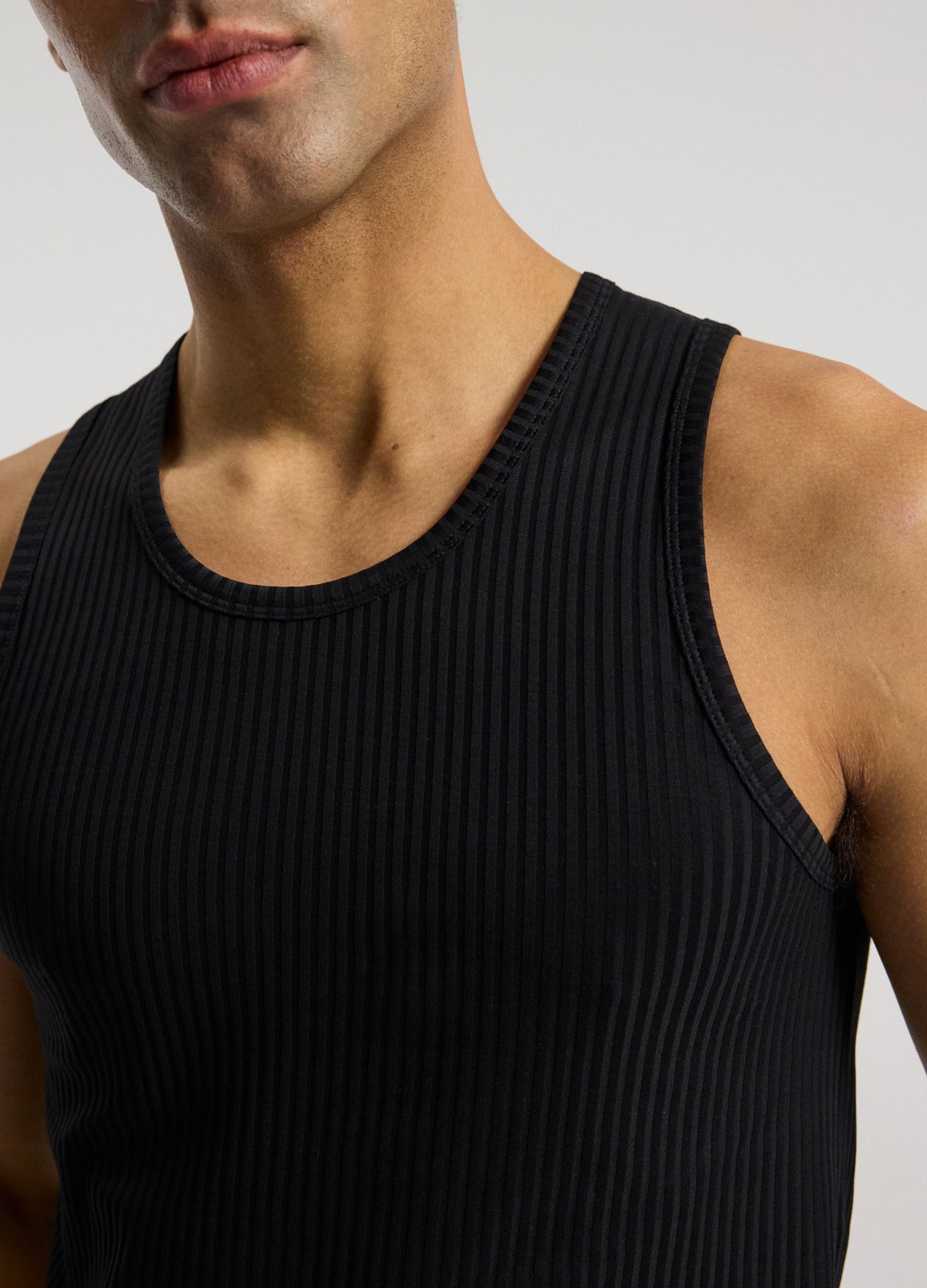 Ribbed Cotton Tank Black