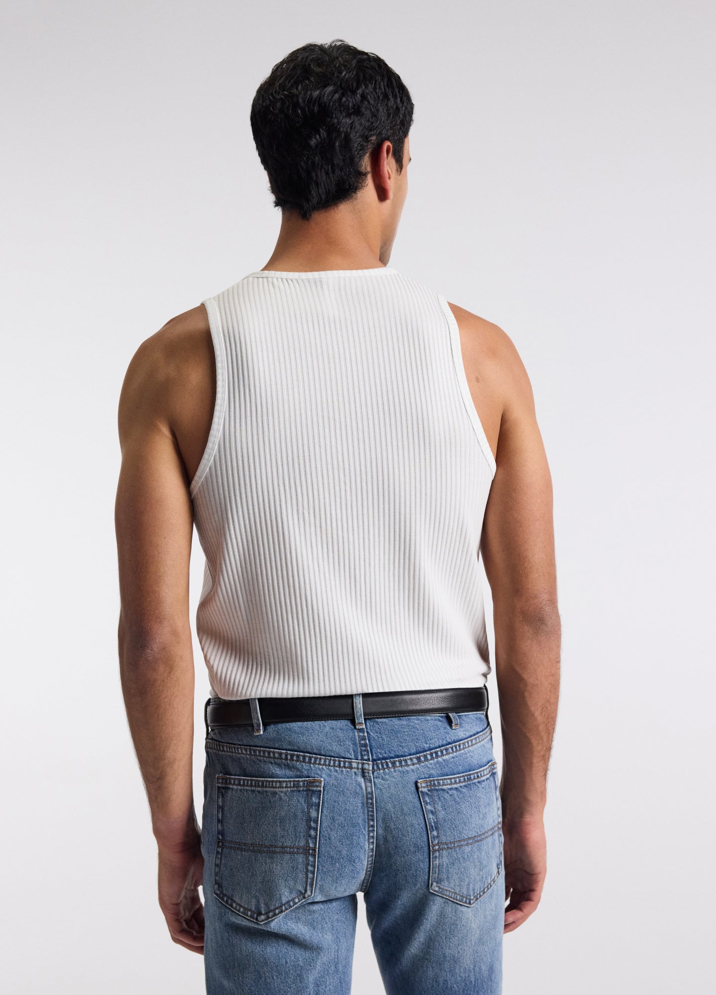 Ribbed Cotton Tank White