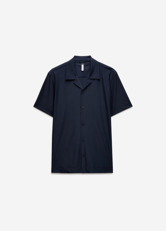 Performance Cuban Collar Shirt Navy
