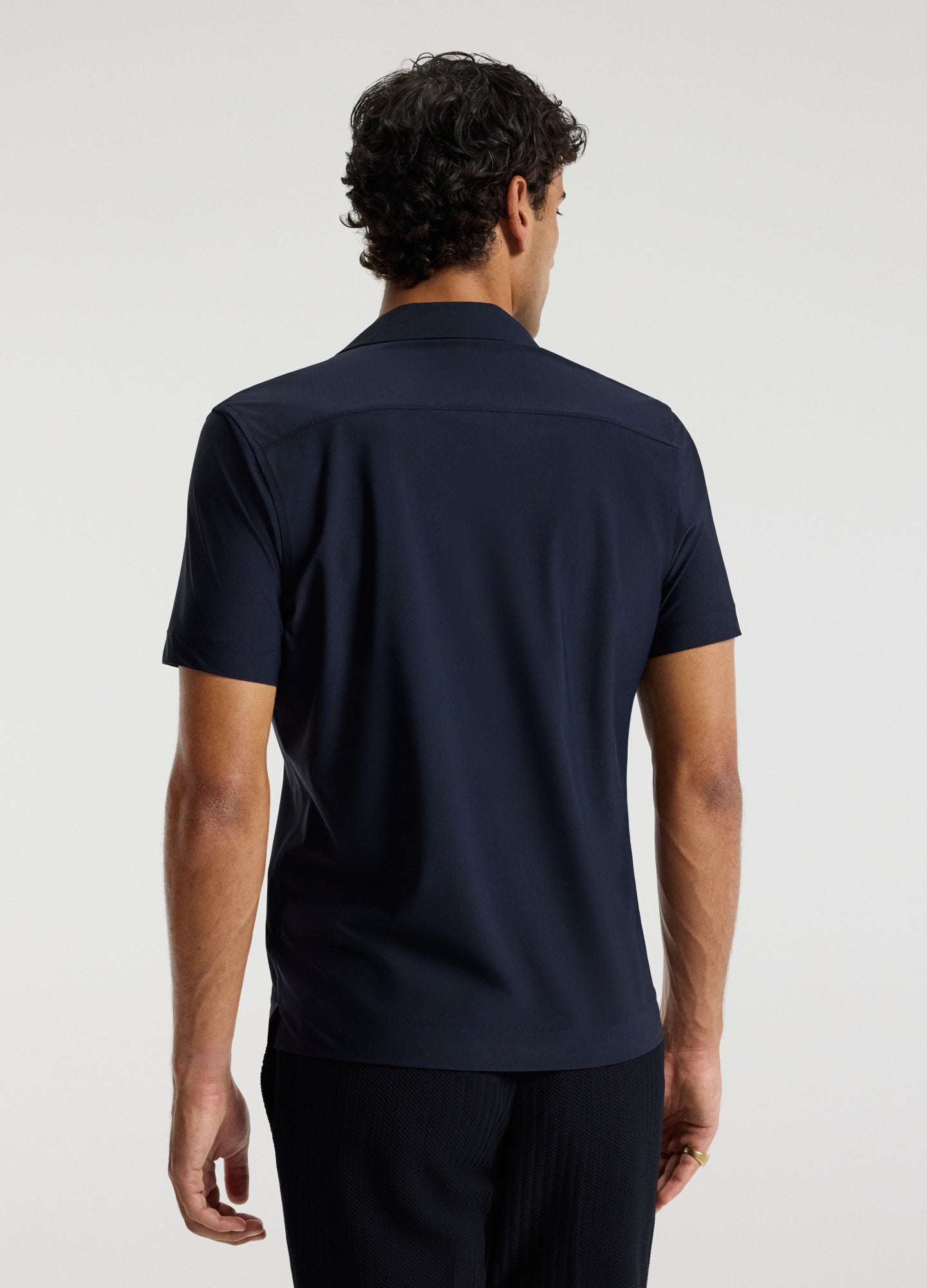 Performance Cuban Collar Shirt Navy
