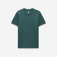 Striped Trim Jacquard T-shirt Sea Green