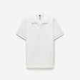 Textured Open Neck Polo Ivory
