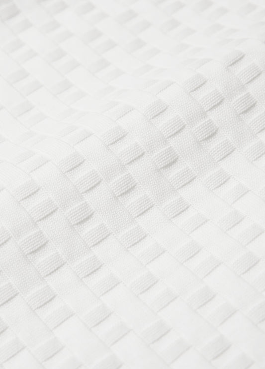 Textured Open Neck Polo Ivory