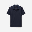 Textured Open Neck Polo Navy