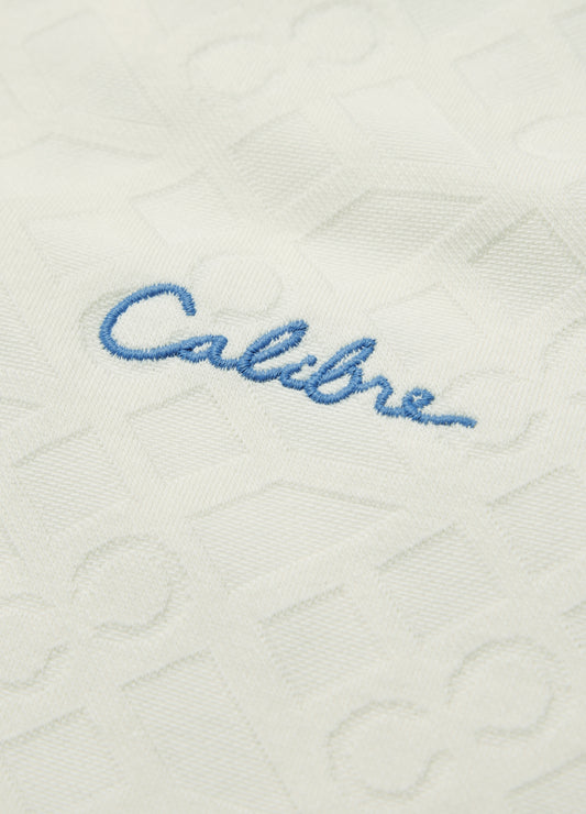 Striped Trim Monogram Polo Cream
