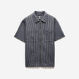 Stripe Zip Through Shirt Navy