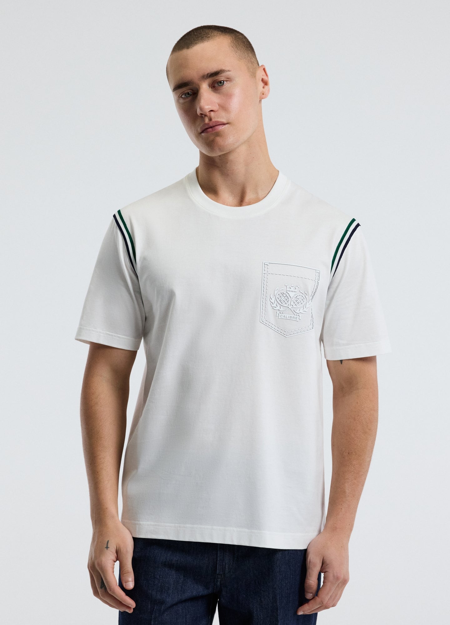 Contrast Trim T-shirt Off White