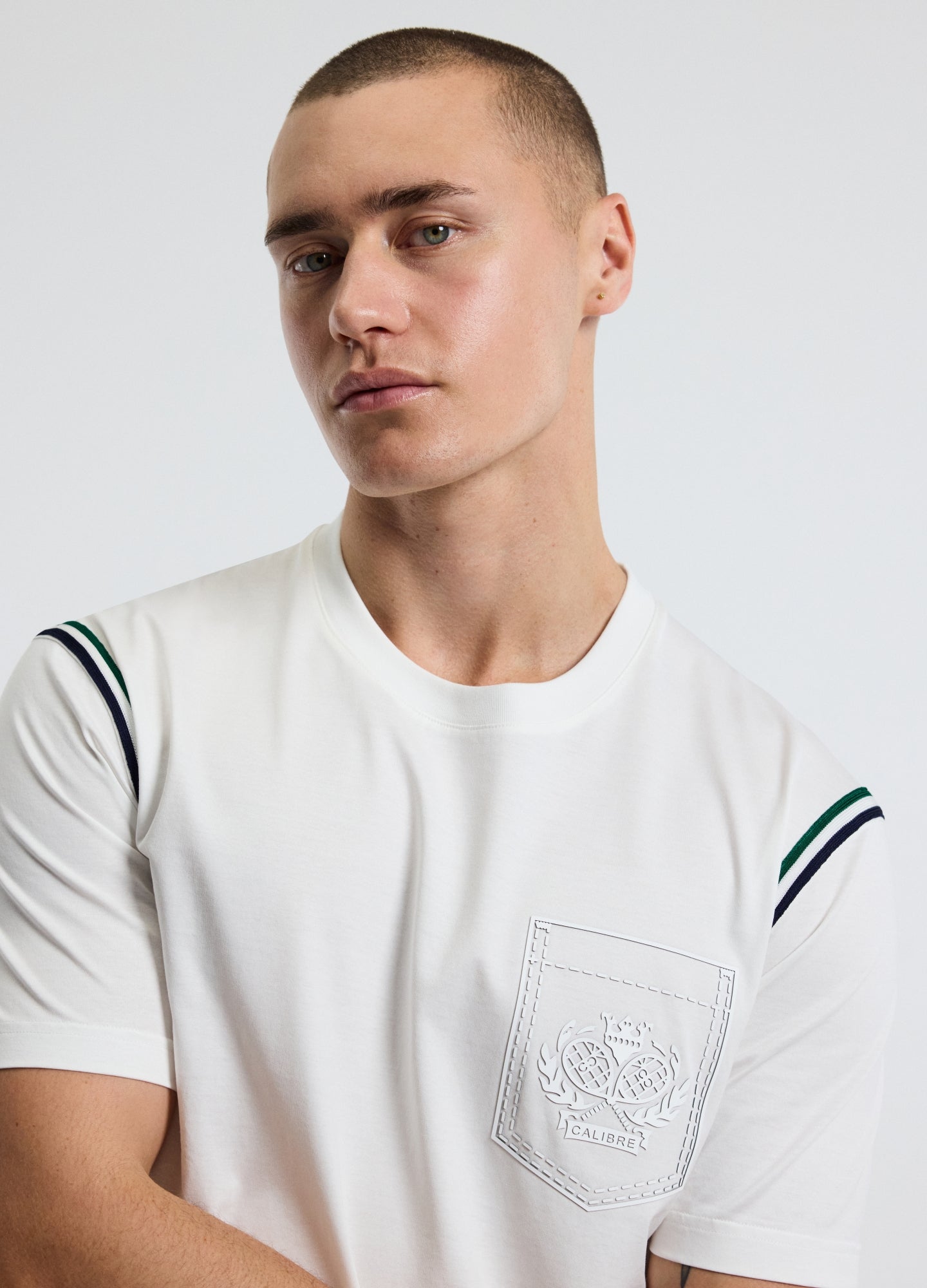 Contrast Trim T-shirt Off White