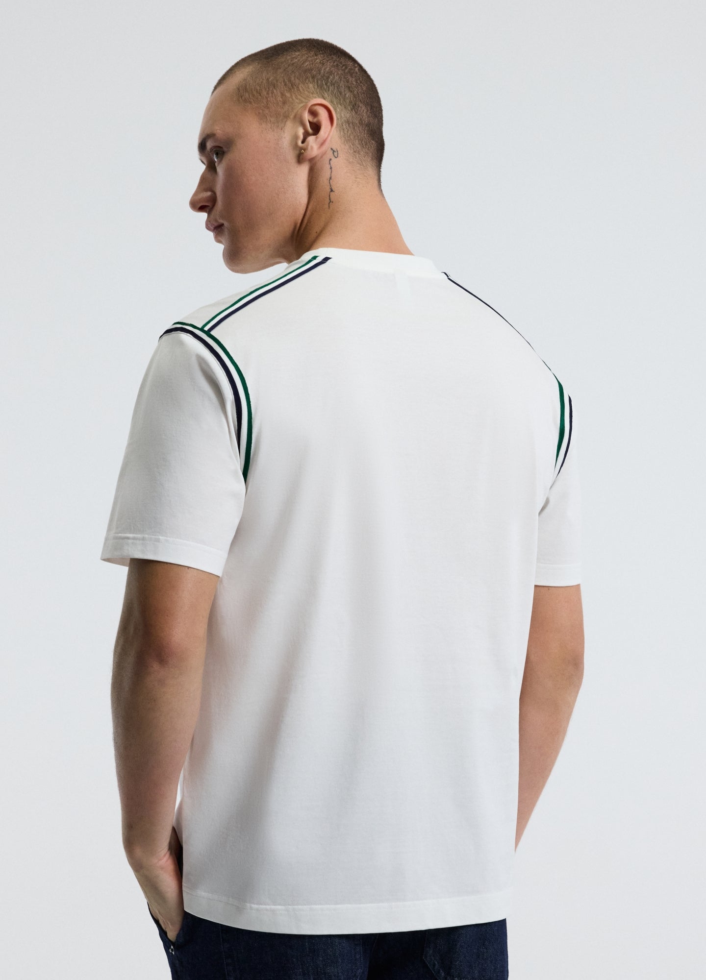Contrast Trim T-shirt Off White