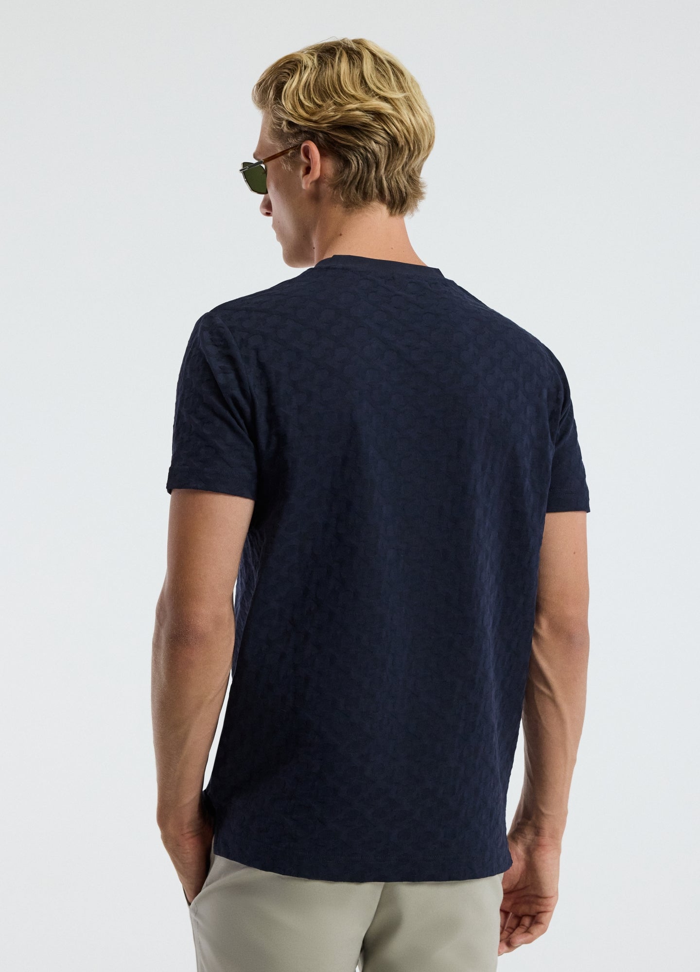 CALIBRE Jacquard T-shirt Navy