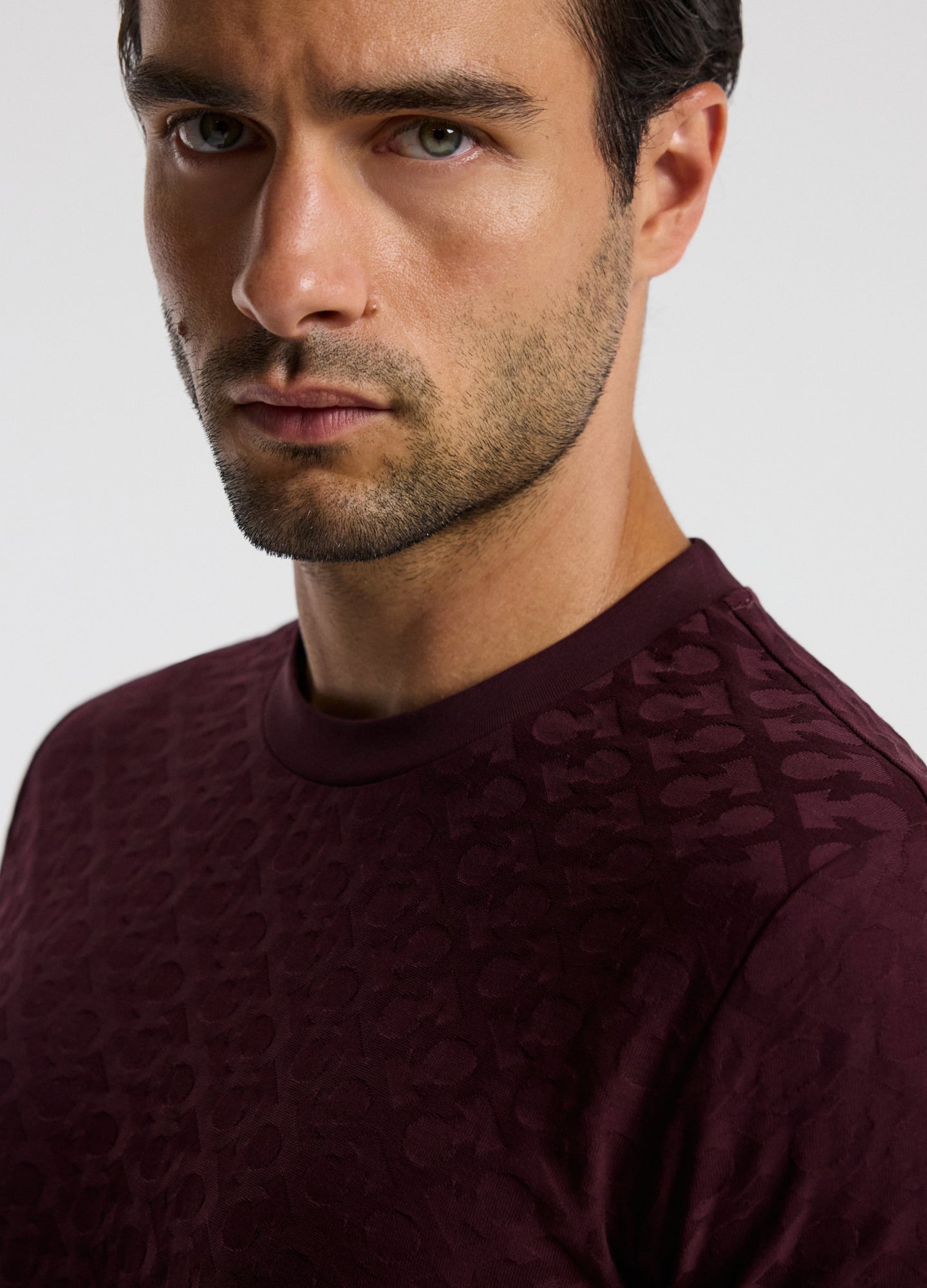Monogram Jacquard T-shirt Oxblood