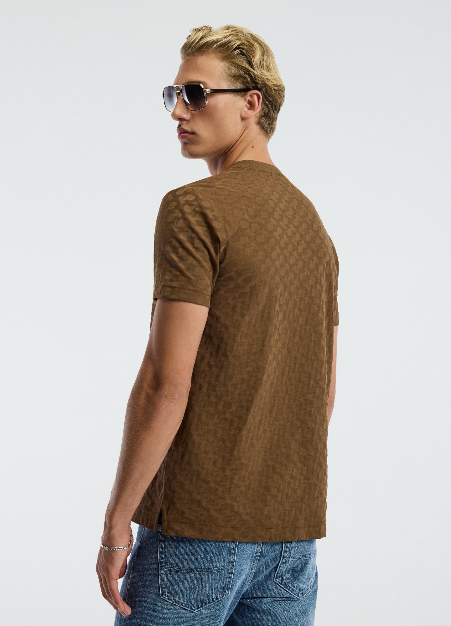 CALIBRE Jacquard T-shirt Toffee