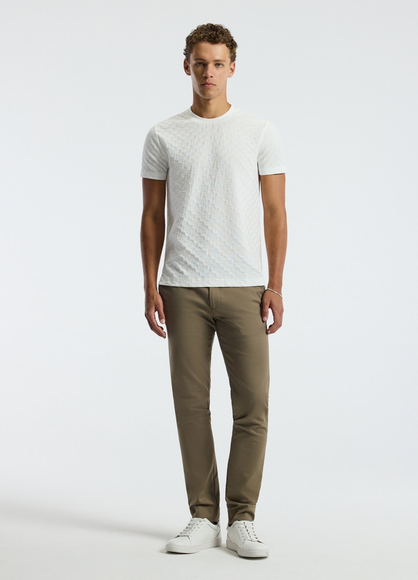 CALIBRE Jacquard T-shirt White