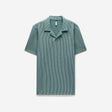 Striped Seersucker Polo Shirt Sea Green