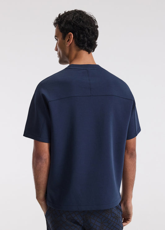 Embossed Logo Short Sleeve Sweat Top Mid Blue