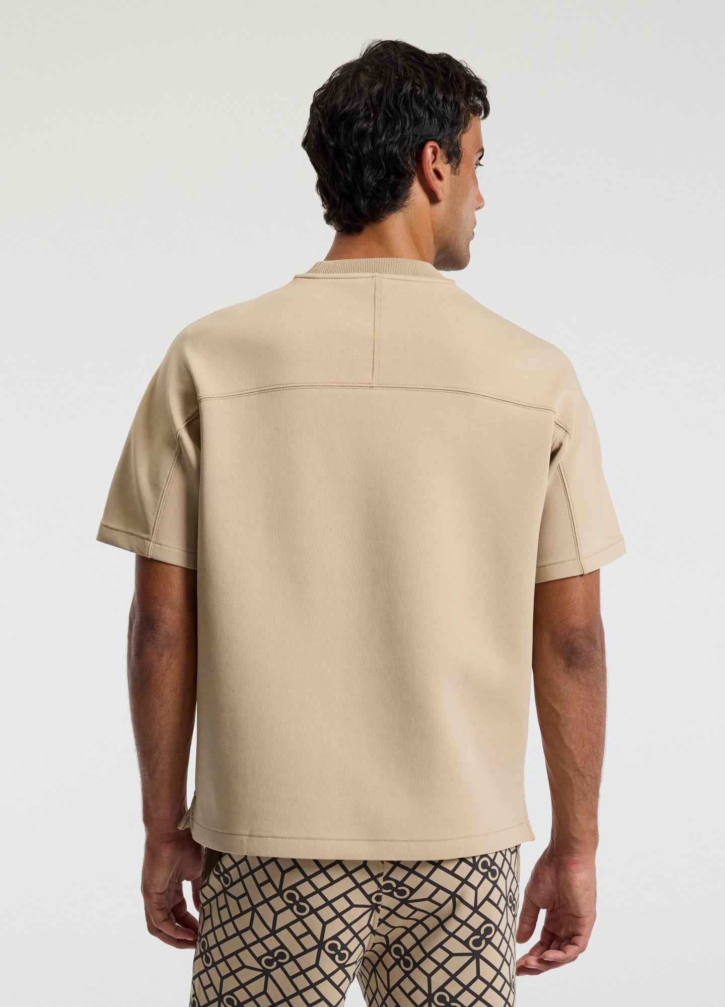 Embossed Logo Short Sleeve Sweat Top Dune