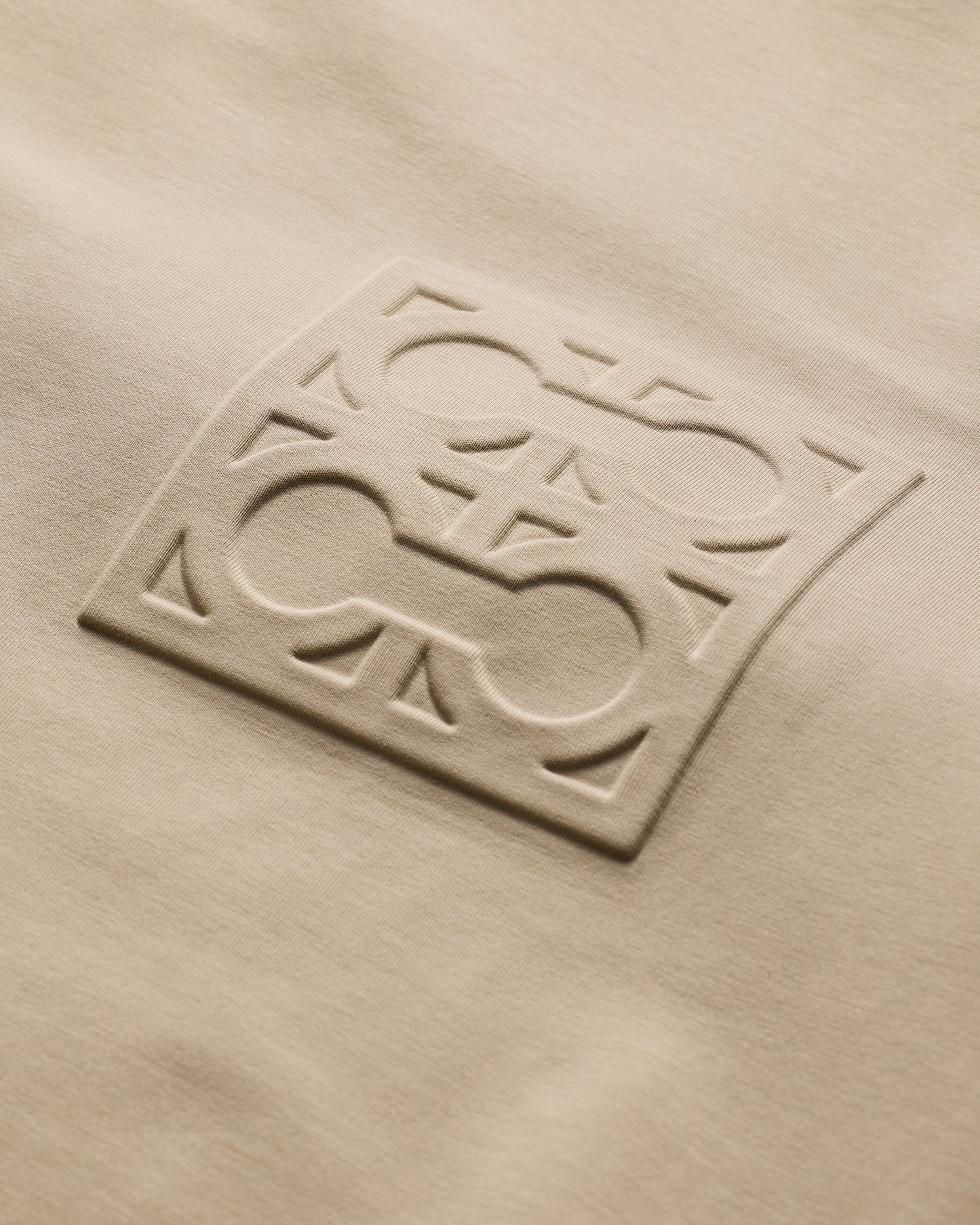 Embossed Logo Short Sleeve Sweat Top Dune