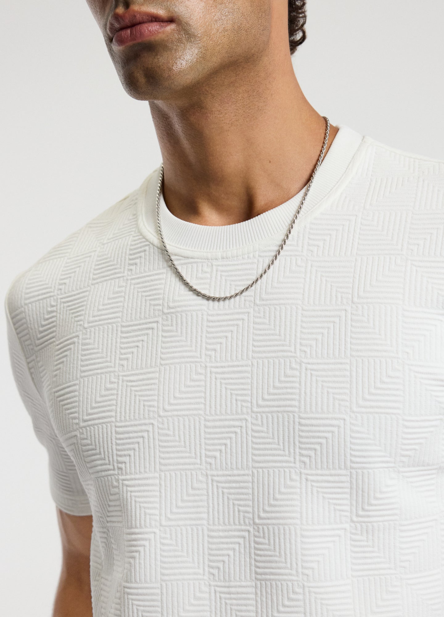 Relaxed Textured T-shirt Ivory