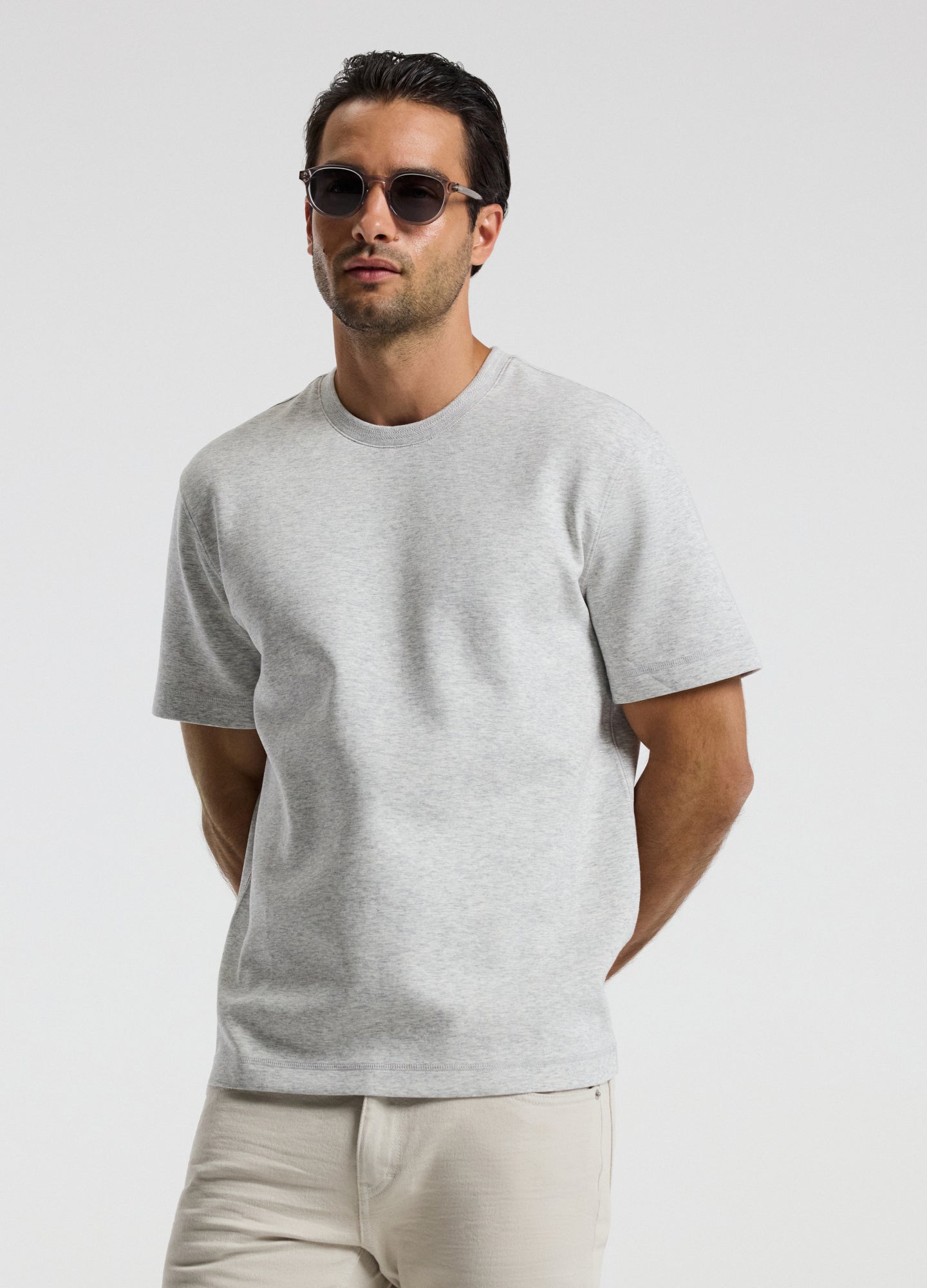 Relaxed Double Knit T-shirt Grey Marl