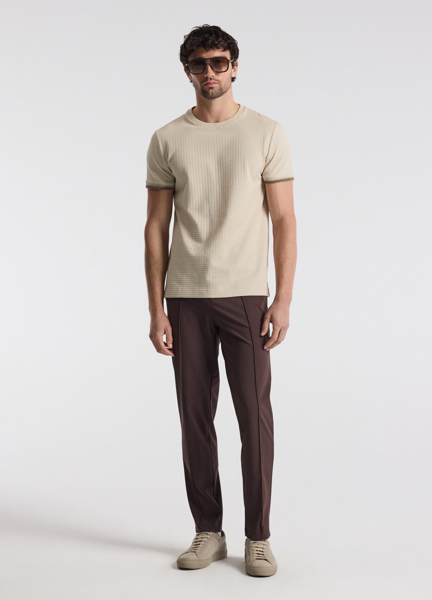 Ombre Cuff Jacquard T-shirt Natural